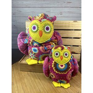 ABC GIRL SCOUTS Cookies Beeposh Peace Love Hippie Owl Stuffed Plush Animal Set